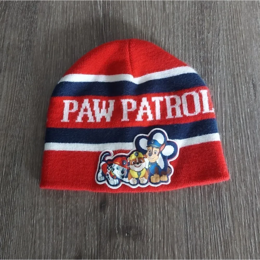 Paw Patrol Nickelodeon Spell Out Cartoon Winter Beanie Toboggan Hat Size 2T-5T